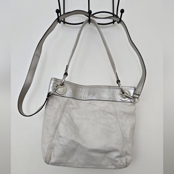 Coach Ashley Crossbody Shoulder Bag Cream Silver - Picture 7 of 7